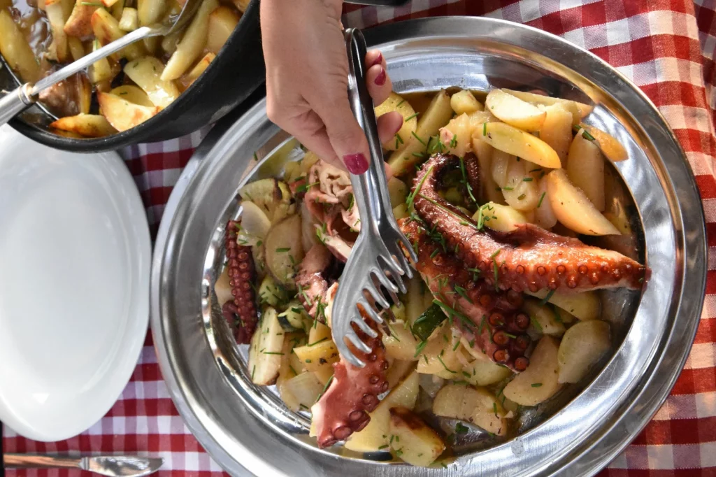 Traditional Croatian octopus peka served during a private cruise
